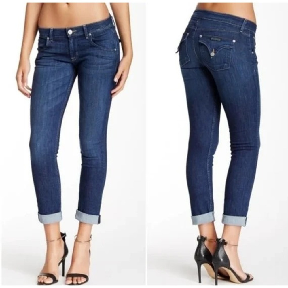 HUDSON Jeans Women's Bacara Crop Straight Cuffed Denim Ankle Indie- Size 26 Blue